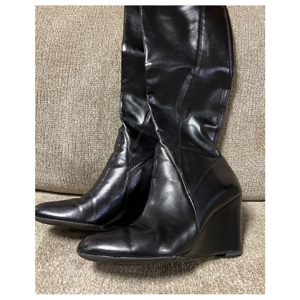 Leather Wedge Boots